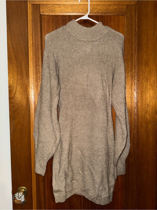 H&M Dresses & Skirts - H&M Taupe Ribbed Turtleneck Sweater Dress
